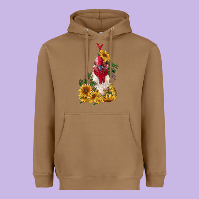 Sunflower Rooster With Leopard Heavyweight Hoodie Designed By Ranaportraitstore