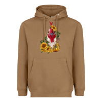 Toasted Coconut sunflower rooster with leopard Heavyweight Hoodie - RanaPortraitStore