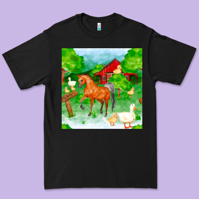 Farm Life Seamless Pattern Premium Tee Designed By Fadigitalartstudio