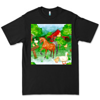 Black farm life seamless pattern Premium Tee - FaDigitalArtStudio