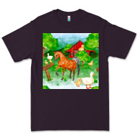 Plum farm life seamless pattern Premium Tee - FaDigitalArtStudio