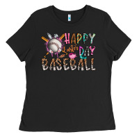Black happy easter day baseball Ladies Tee - CowhideDigitalArt
