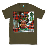 Army Green Christmas African girl Classic Tee - BarkalooDesign