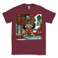 Burgundy Christmas African girl Classic Tee - BarkalooDesign