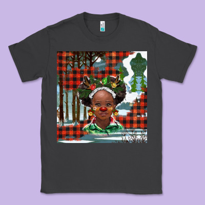 Christmas African Girl Classic Tee Designed By Barkaloodesign