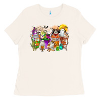 Bone Halloween Western Boo Coffee Cups Ladies Tee - CowhideDigitalArt