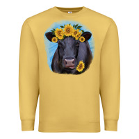 Antique Gold Black Angus with Sunflower Premium Sweatshirt - Jasminsmagicworld