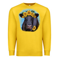 Lemon Black Angus with Sunflower Premium Sweatshirt - Jasminsmagicworld