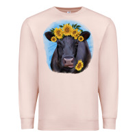 Pale Pink Black Angus with Sunflower Premium Sweatshirt - Jasminsmagicworld