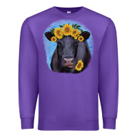 Purple Black Angus with Sunflower Premium Sweatshirt - Jasminsmagicworld