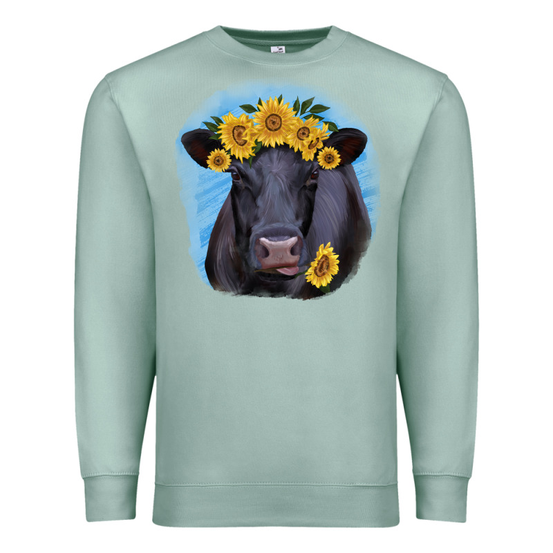 Black Angus With Sunflower Premium Sweatshirt by Jasminsmagicworld | Teevron