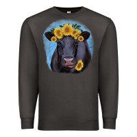 Smoke Black Angus with Sunflower Premium Sweatshirt - Jasminsmagicworld