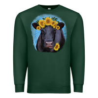 Sports Green Black Angus with Sunflower Premium Sweatshirt - Jasminsmagicworld
