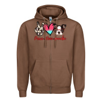 Chestnut Peace Love Frenchie Zipper Hoodie - Jasminsmagicworld
