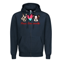 Navy Peace Love Frenchie Zipper Hoodie - Jasminsmagicworld