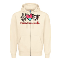 Sandshell Peace Love Frenchie Zipper Hoodie - Jasminsmagicworld