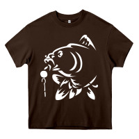 Chocolate Brown carp fishing Heavy Core Tee - artisFamous