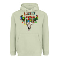 Matcha merry christmas bull skull Heavyweight Hoodie - RanaPortraitStore