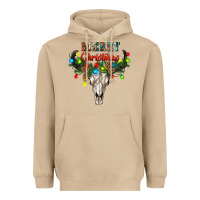 Mushroom merry christmas bull skull Heavyweight Hoodie - RanaPortraitStore
