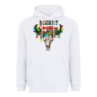 White merry christmas bull skull Heavyweight Hoodie - RanaPortraitStore