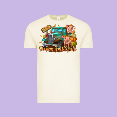 Farm Happy Fall Y'all Vintage Tee Designed By Cowhidedigitalart