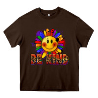 Chocolate Brown Be kind pride Heavy Core Tee - FaDigitalArtStudio