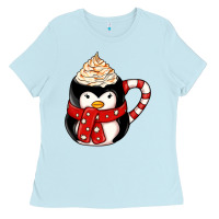 Baby Blue coffee cups animal Ladies Tee - CowhideDigitalArt