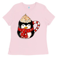 Bubblegum Pink coffee cups animal Ladies Tee - CowhideDigitalArt