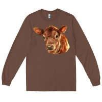 Chestnut red angus calf face Long Sleeve Tee - LillyAllenDesigns