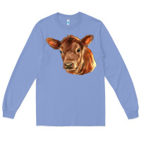 Colony Blue red angus calf face Long Sleeve Tee - LillyAllenDesigns