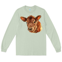 Matcha red angus calf face Long Sleeve Tee - LillyAllenDesigns