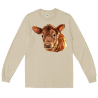 Mushroom red angus calf face Long Sleeve Tee - LillyAllenDesigns