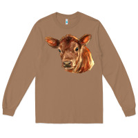 Toasted Coconut red angus calf face Long Sleeve Tee - LillyAllenDesigns