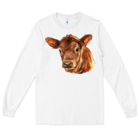 White red angus calf face Long Sleeve Tee - LillyAllenDesigns