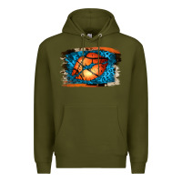 Army Green Basketball Lips Premium Hoodie - Jasminsmagicworld