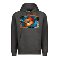 Charcoal Heather Basketball Lips Premium Hoodie - Jasminsmagicworld