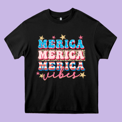 Merica Vibes Heavy Core Tee Designed By Fadigitalartstudio