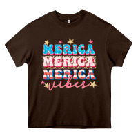 Chocolate Brown Merica vibes Heavy Core Tee - FaDigitalArtStudio