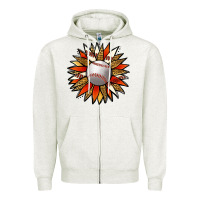 Oatmeal Heather Baseball Sunflower Zipper Hoodie - Jasminsmagicworld