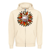 Sandshell Baseball Sunflower Zipper Hoodie - Jasminsmagicworld