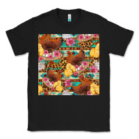 Black chicken and chicks with flowers seamless pattern Classic Tee - FaDigitalArtStudio