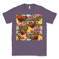 Lavender chicken and chicks with flowers seamless pattern Classic Tee - FaDigitalArtStudio