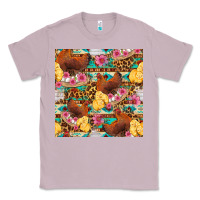 Lilac chicken and chicks with flowers seamless pattern Classic Tee - FaDigitalArtStudio
