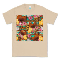 Mushroom chicken and chicks with flowers seamless pattern Classic Tee - FaDigitalArtStudio