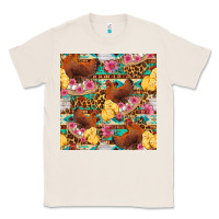 Natural chicken and chicks with flowers seamless pattern Classic Tee - FaDigitalArtStudio