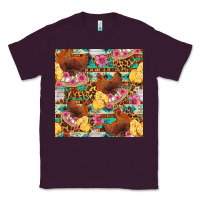 Plum chicken and chicks with flowers seamless pattern Classic Tee - FaDigitalArtStudio