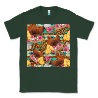 Sports Green chicken and chicks with flowers seamless pattern Classic Tee - FaDigitalArtStudio