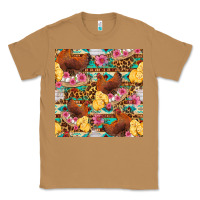Toasted Coconut chicken and chicks with flowers seamless pattern Classic Tee - FaDigitalArtStudio