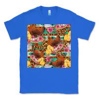 True Royal chicken and chicks with flowers seamless pattern Classic Tee - FaDigitalArtStudio