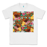 White chicken and chicks with flowers seamless pattern Classic Tee - FaDigitalArtStudio
